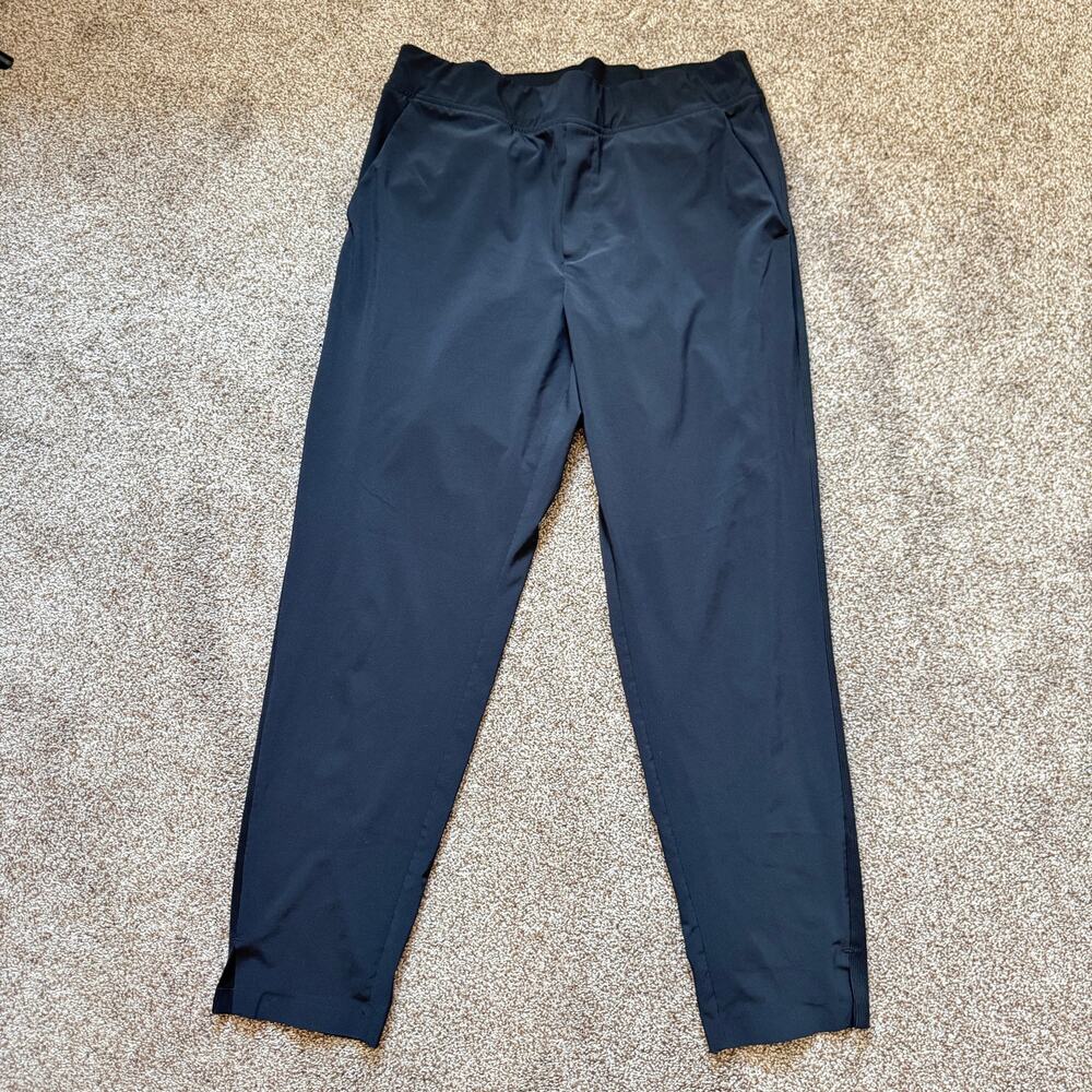 Athleta Brooklyn Ankle Pant Slit Zipper Size 12 Pockets Ribbed Stretch Travel
